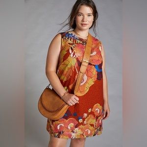 Anthropologie Palm Frond Shift Mini Dress size 2X